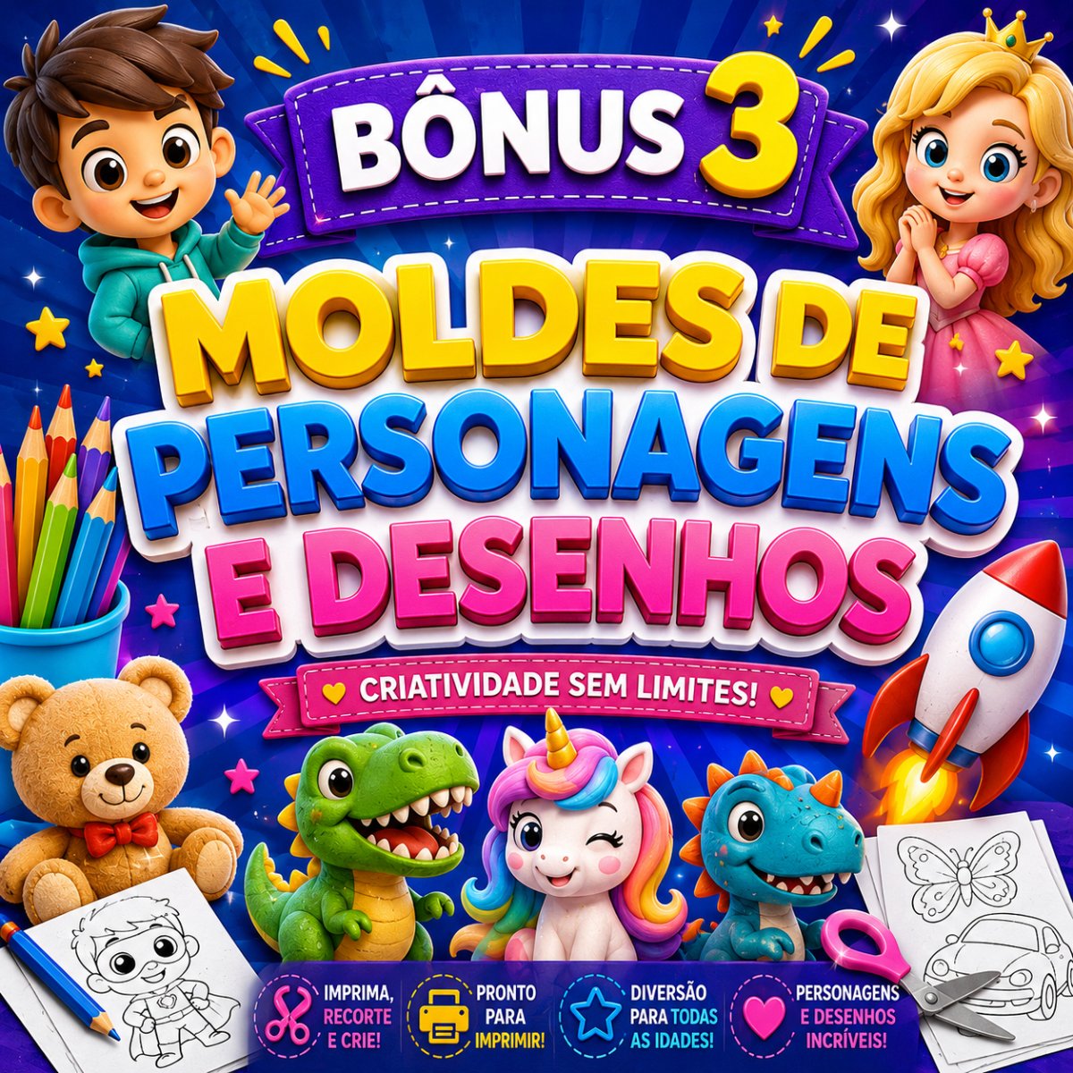 Moldes de Personagens e Desenhos